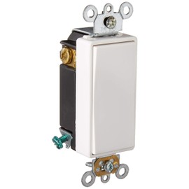 Leviton 56081-2W 3-Amp 24-Volt Decora Plus Rocker Double-Throw Ctr-OFF Momentary Contact Single-Pole AC Quiet Switch, White