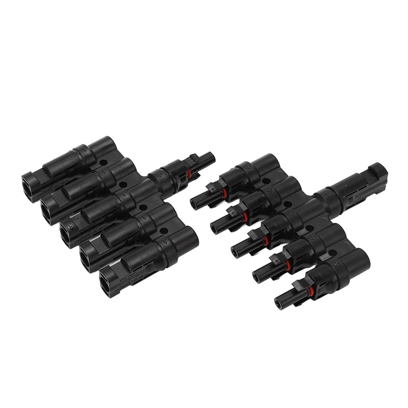 1 Pair Solar Panel Connector T Branch Cable Splitter Coupler
