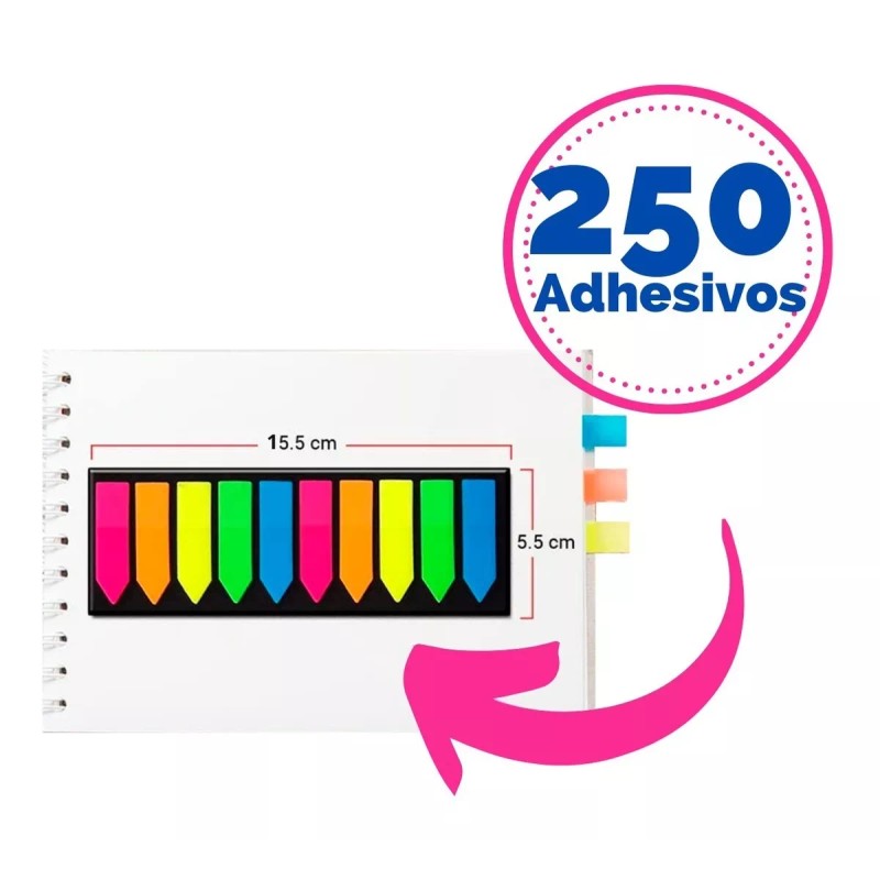 Mafab Notas Post Adhesivas Mini Banderita Fluorescente Señalador