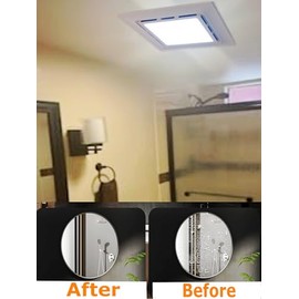 Bathroom Exhaust Fan with 6500K LED Light 126 CFM Ceiling Ventilation Fan 1.2 Sone 4 Inch Duct Quiet Square Bath Fan Light Combo, Shower Exhaust Fan with Light