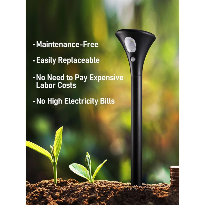 LEONLITE 8-Pack LED Solar Powered Motion Sensor Pathway Lights, Battery