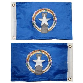 JumpingLight 12x18 Northern Mariana Islands 2ply Double Sided 12"x18" Flag Grommets - Quality Flags