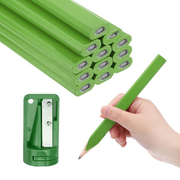 QUARKZMAN Pack of 12 Carpenter's Pencils with Pencil Sharpener Pencil,