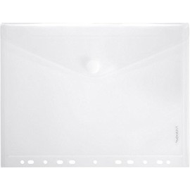 FolderSys Transparent A4 Folder, Perforated Edge, Transparent, Assorted Colours, Pack of 10