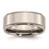 Auriga Fine Jewelry Titanium Polished 8mm Ridged Edge Band Ring