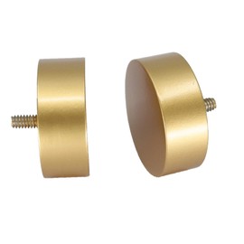 Meriville 1-Inch Diameter Single Window Treatment Curtain Rod, Vico End Cap Finial (48"-84", Royal Gold with Gold finial)