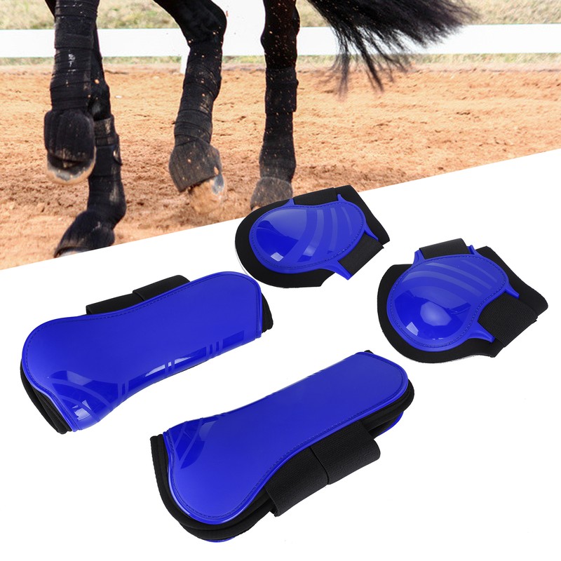 1Set Horse Legguard Leg Protector Leggings PU Thickened Shell Elastic