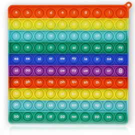 PETBSNVB Both Side Alphabet, Letter, ABC, Phonics Pop Board, Square Popper, Montessori Educational for Kindergarten Classroom Kids 1 2 3 Year Old