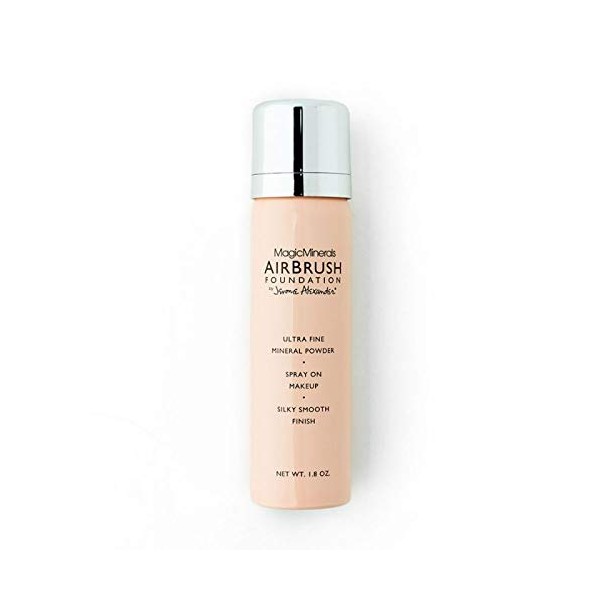 MagicMinerals AirBrush Foundation by Jerome Alexander, Spray Makeup with Skincare Active Ingredients, Ultra-Light, Buildable, Full Coverage Formula (Light Medium)