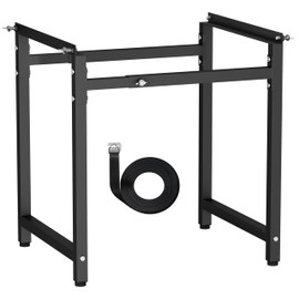 Mondazie Adjustable Metal Bee Hive Stand with 120-Inches Strap for 8 & 10 Frame Beehives Box, 12 to 19 Inches Width Beehive Frame Holder , Heavy Duty Flow Hives Stands Base for Beekeeping, Black