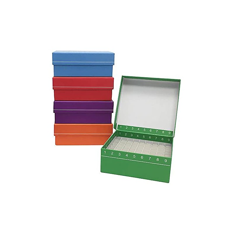 MTCbio R2781-A Hinged Freezer Box, 9 x 9, Assorted, Pack