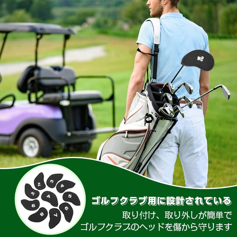 Golf Iron Covers Headcovers Zipper Closure (3-9, A, Pw, Sw)