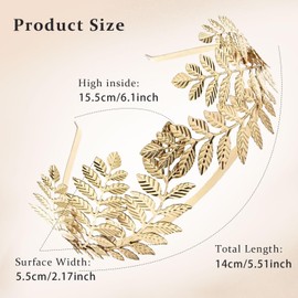 LeapBeast 4 Pezzi Gold Headpiece Headband Bride, Roman Goddess Headband, Laurel Wreath, Golden Hair Accessories Women, for Wedding, Party, Dance Party, Fashion Show, 10 Pieces, Headpiece
