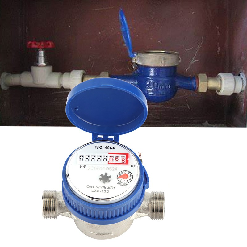 Copper 1.5m3/h 0-40℃ Mechanical Water Meter 15mm 1/2 inch Water