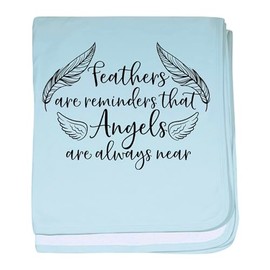 CafePress Feathers are Reminders That Angels Ar Baby Blanket, Super Soft Newborn Swaddle