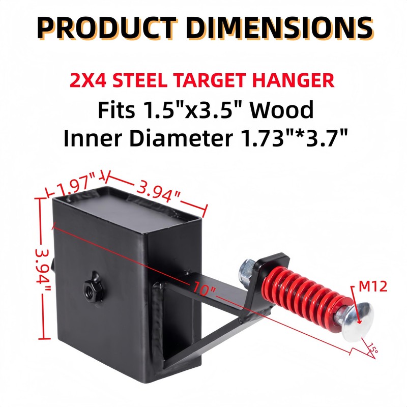ZSHIGANMA 2x4 Steel Target Stand Base and Target Hanger Mounting