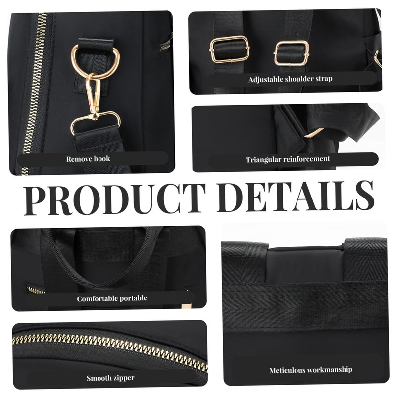 Mini Backpack Mini Backpack for Women Multi-pocket Minimalist Black Small