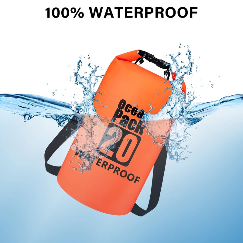 Invool Dry Bag Waterproof Bag, 5L/10L/20L/30L Waterproof Backpack Adjustable Shoulder