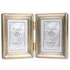 Lawrence Frames Antique Gold Brass Hinged Double 2x3 Picture Frame