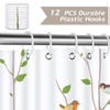 Bonhause Bird Shower Curtain, Spring Birds on Tree with Green