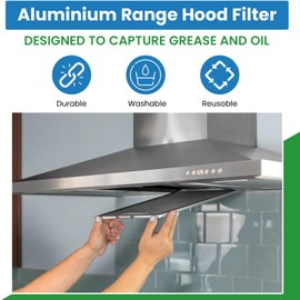 Replacement Aluminum Range Hood Filter Compatible with Broan: 97005683 97007894 99010152 97017455 S97017455 990721040B 90721002A BPRPFA and More - 9-7/8 inches x 11-11/16 inches x 3/8 inches (4-Pack)