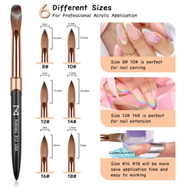 M - Regal Acrylic Nail Brush – 100% Kolinsky Sable Hair – Professional USA Acrylic Nail Art Tool for Sculpting & Application – Handcrafted Precision Brush for Salon & Home Use (Size #10)