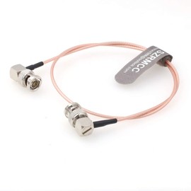 SZRMCC BNC to BNC Male SDI Cable RG179 75 Ohm RF Coaxial Cable 3G HD Video Cable for ARRI Red Blackmagic Cameras Atomos SmallHD Monitor (Right Angle to Right Angle, 50 cm)