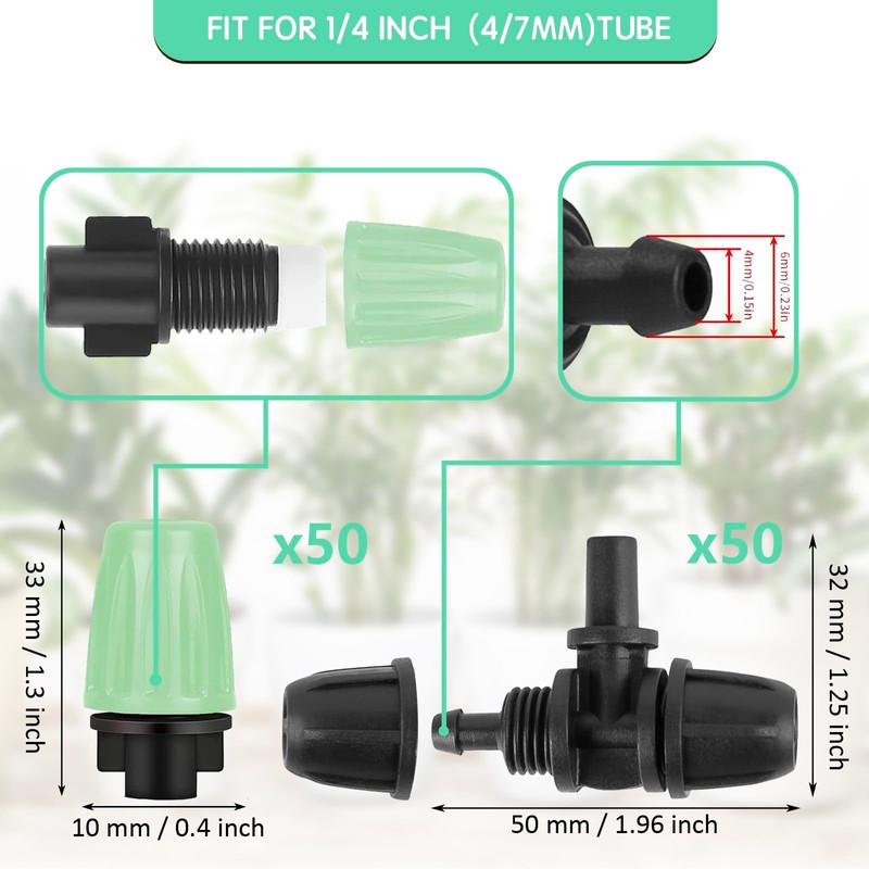 iBamso Pack of 50 Automatic Drip Irrigation Set Garden Watering
