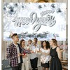 Happy New Year Banner 71 x 43 Inch, Silver Glitter