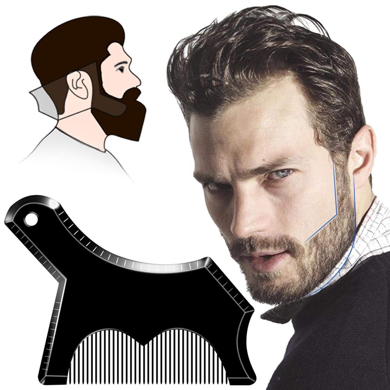 Beard Shaping Stencil Tool, Dikkar Beard Guide Shaper with Built-in