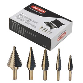 N-brand 5PCS Step Drill Bit Set High Speed Steel Multiple Hole Cutter Bits for Metal with Aluminum Case
