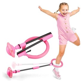 Bola de Tobillo para niños, Juguetes para Niñas, Plegable y Rosa con Rueda Intermitente LED, Gyro Ball, Brinca Brinca para Niños, Ideal para Regalo de
