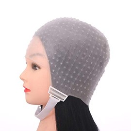 FRCOLOR Gorro de Silicona para Resaltar El Cabello, Gorra de Silicona Reutilizable para Resaltar El Cabello Con Aguja, Herramientas Profesionales para Peinar para Teñir El Cabello, Sombrero de Tinte d