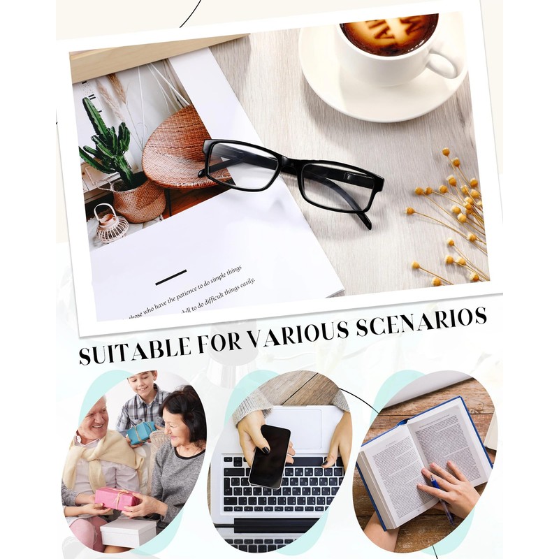 Kanayu 12 Pack Reading Glasses Bulk, 2 X Traditional Reading