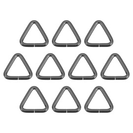 uxcell 10 Pcs Metal Triangle Ring Buckle, 3/4" Belt Fastener Connectors Strap Keeper Loop for DIY Leather Purse Bags Handbag Straps, Dark Grey