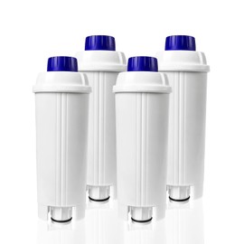 DLSC002 Water Filter Replacement for DeLonghi Coffee Machines, Activated Carbon Softener Compatible with 5513292811 Ecam, Esam, Etam, Bco410/420, Ec680/800, CFL-950, SER3017, 4-Pack