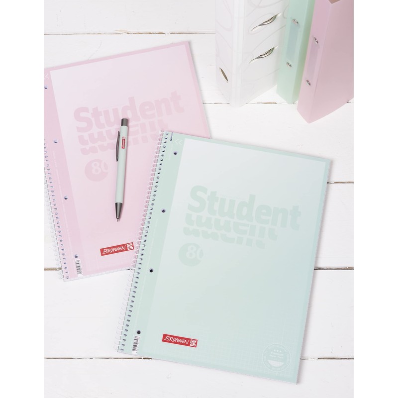 BRUNNEN College Notepad Premium Student "Pastel" A4 Pastel Colours