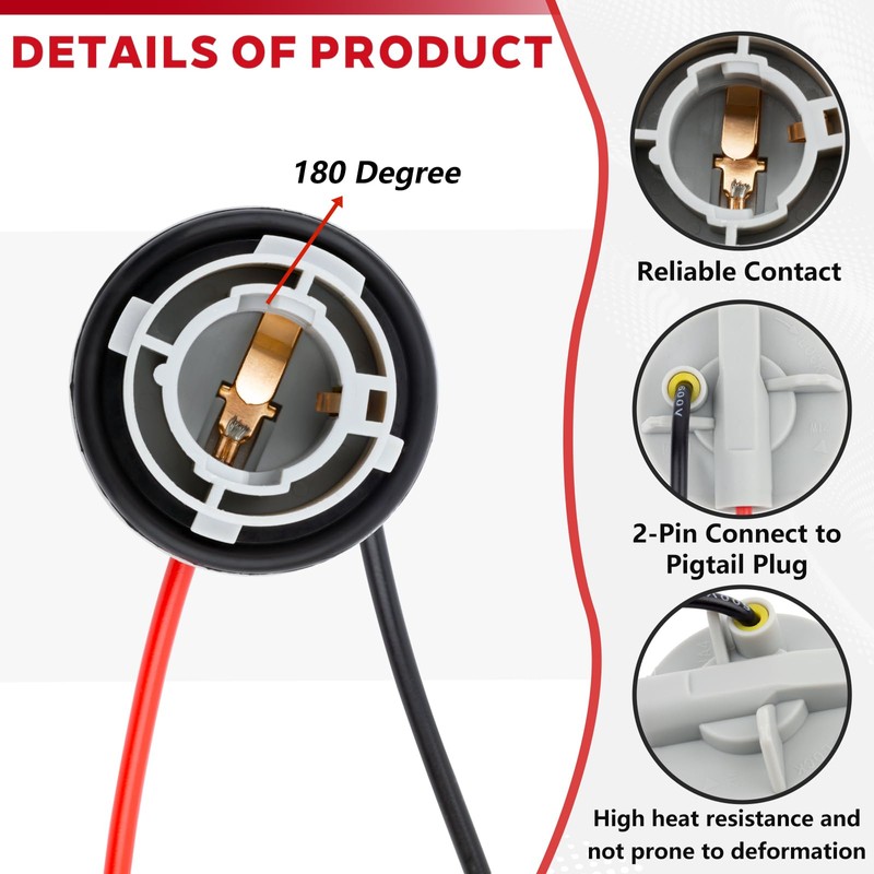 Svicari 4PCS Standard 1156 BA15S LED Light Bulb Socket Holder
