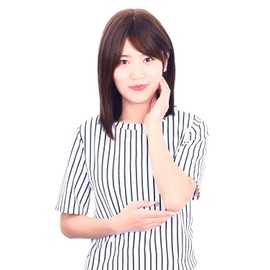 HIYE Full Bob Wig, 100% Human Hair, Artificial Scalp, Real Partition, Bangs, Wig, For Medical Use, For Gray Hair, For Women, Fashion, Smaller Face Effect, Popular, Cute, Breathable, Natural, Comfortable, Lightweight (Yellow Brown, 15.7 inches (40 cm)