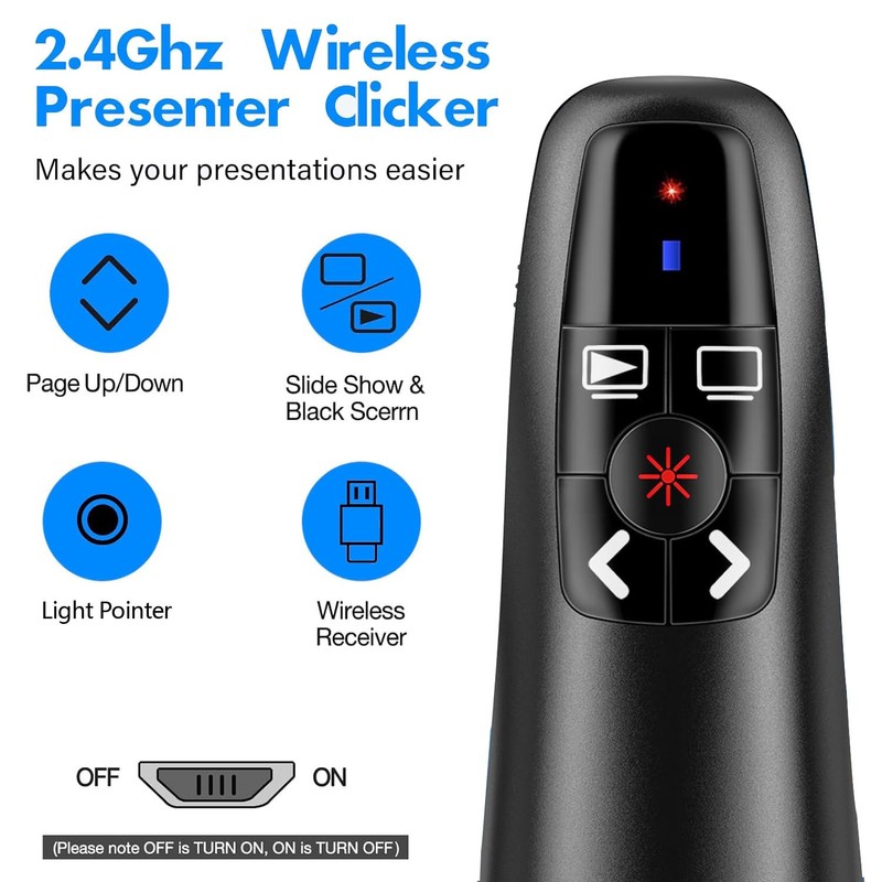 2 in 1 USB Type C Wireless Presenter for Presentations