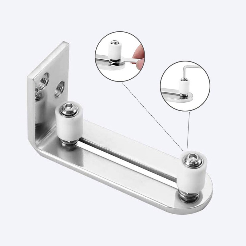 GIFSIN Chrome Plated Floor Guide 2P Sliding Barn Door Floor
