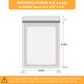 Durimoiy 100 PCS Holographic Bags for Lashes, Small Baggies Sample Bag Packaging Bags for Jewelry, Resealable Bags for Small Business, Food Storage Bags(White,4x6 inch)