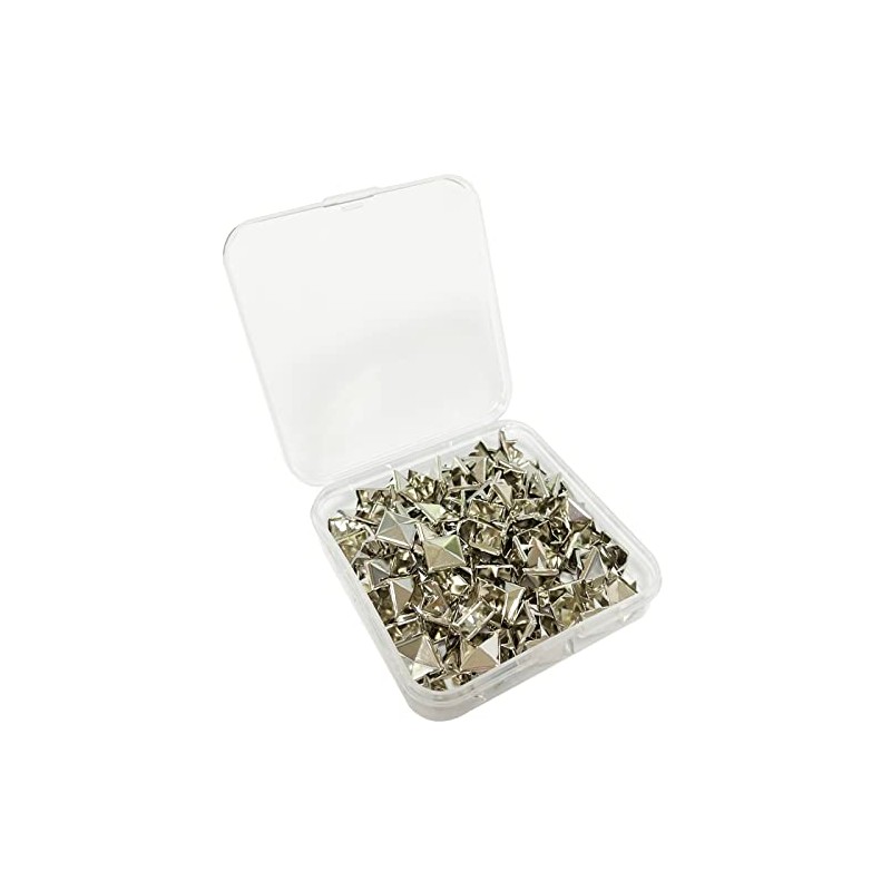 Haobase 100 PCS 10mm Leathercraft DIY Silver Metal Punk Spikes