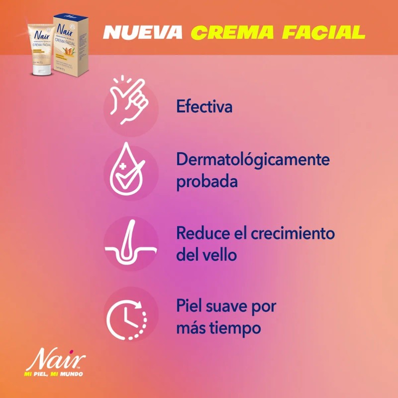 Crema Facial Removedora Vello 57g Nair