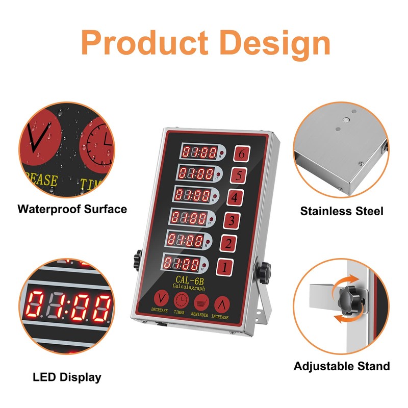 YOOYIST Kitchen Timers for Cooking – 6 Channel Commercial Kitchen