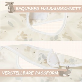 Little Dimsum Baby Lätzchen 3er Set,Wasserdichte Babylätzchen mit Ärmeln & Auffangtasche, Verstellbarer Klettverschluss, Für Babys 6-36 Monate (Maschinenwaschbar)