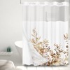Tititex No Hooks Snap in Liner Tan Eucalyptus Leaves Shower