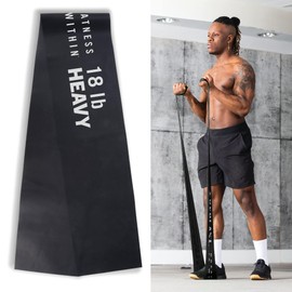 Everlast FIT Heavy Exercise Stretch Band for Stretching, Flexibility, Pilates, Yoga, Ballet, Gymnastics and Rehabilitation. (Black, 18lb)