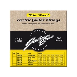Johnny Brook Set of 6 Nickel Wound Electric Guitar Strings (Medium Gauge)