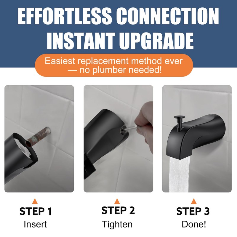 Tub Spout with Pull Down Diverter – Slip-Fit Bathtub Faucet